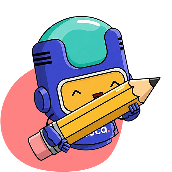 Ilustración del asistente Luca con un lápiz
