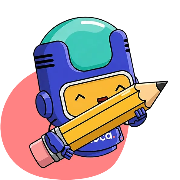 Ilustración del asistente Luca con un lápiz